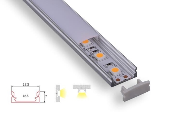Customized Aluminium Channel Profiles , Slim 7mm Flex Led Strip Diffuser supplier