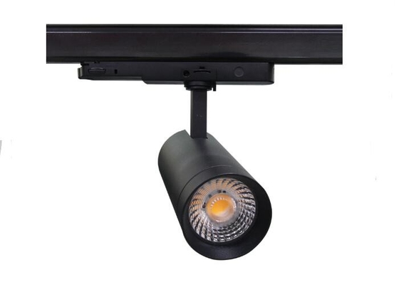 Black Aluminum 10w LED Track Spotlights With Rotatable Base , Cob LED Track Light supplier