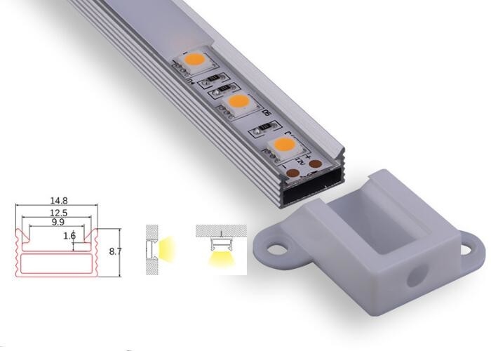 Opal Matte Led Aluminium Extrusion Profiles Indoor Lighting With End Caps Clips supplier