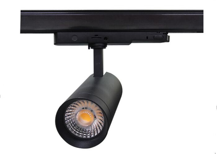 Black Aluminum 10w LED Track Spotlights With Rotatable Base , Cob LED Track Light supplier