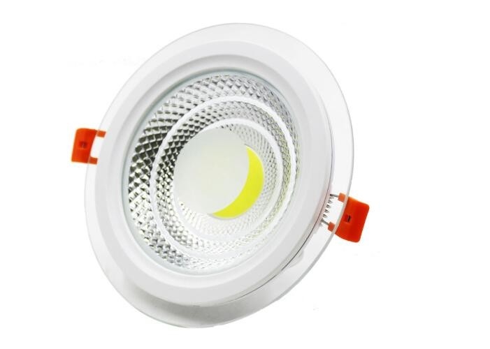 10W Cob Dimmable LED Panel Light , Recessed Glass Round LED Panel Downlight supplier