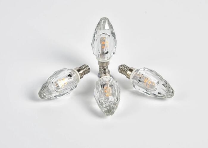220v Ac Dimmable Crystal Led Candle Bulbs 450lm 2700k 330 Degree Beam Angle supplier
